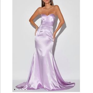 Lavender mermaid satin-ish dress